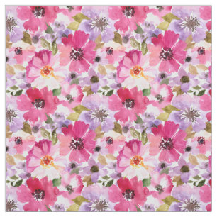Sommer-Aquarell-Blumenmuster Stoff