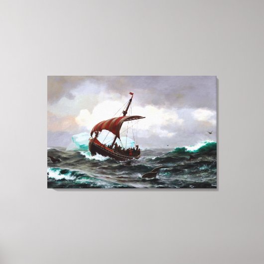 Sommer auf dem Grönland Küste Jahr 1000 Leinwanddruck (Vorderseite)