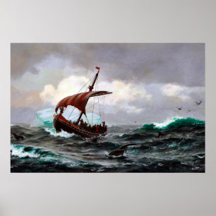 Sommer auf dem Grönland Küste Jahr 1000 Poster