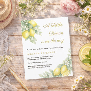 Sommer Baby Shower Einladung mit Zitronen-Zitrus-M