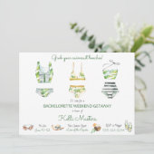 Sommer Bachelorette Wochenende Stadtrundgang Einladung (Stehend Vorderseite)