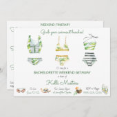 Sommer Bachelorette Wochenende Stadtrundgang Einladung (Vorne/Hinten)
