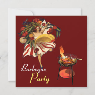 SOMMER-BARBECUE-PARTY-TANZ, ITALIENISCHE KÜCHE EINLADUNG