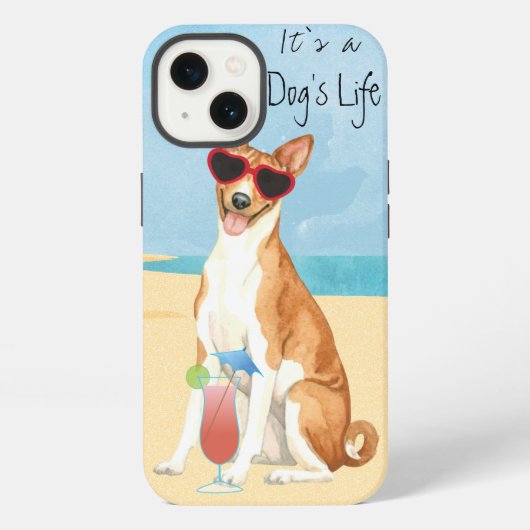 Sommer Basenji iPhone Hülle (Rückseite)