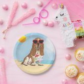 Sommer Basset Hound Pappteller (Party)