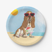Sommer Basset Hound Pappteller (Vorderseite)