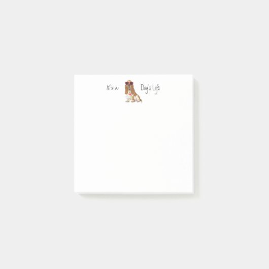 Sommer Basset Hound Post-it Klebezettel (Vorderseite)