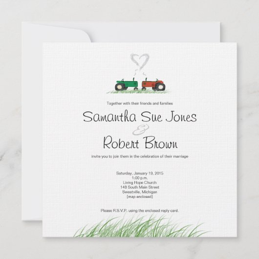 Sommer-Bauernhof-Hochzeits-Einladung Einladung (Vorderseite)