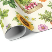 Sommer-Bauernmarkt Garten-Verpackungspapier Geschenkpapier (Rolleneckpunkt)