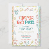 Sommer-BBQ-Gingham-Cookout-Hinterhof-Rustic-Party Einladung (Vorderseite)