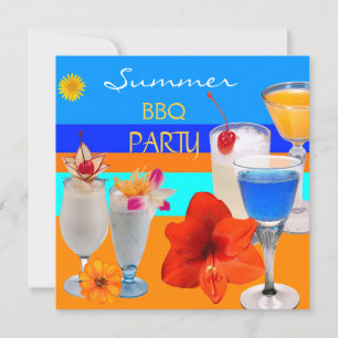 Sommer-BBQ-Party-Cocktails-Getränke Blau Gelb Einladung