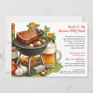 Sommer-BBQ- und Bierparty-Einladung  Einladung