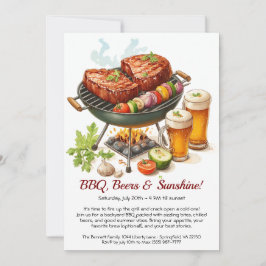 Sommer-BBQ- und Bierparty-Einladung – Grillfest im Einladung