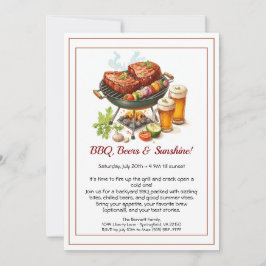 Sommer-BBQ- und Bierparty-Einladung – Grillfest im Einladung
