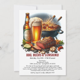 Sommer-BBQ- und Bierparty-Einladung – Grillfest im Einladung