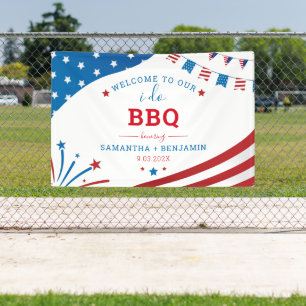 Sommer BBQ USA Paare Brautparty Willkommen Banner