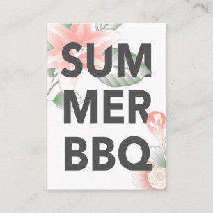 SOMMER-BBQ vintage floral Begleitkarte