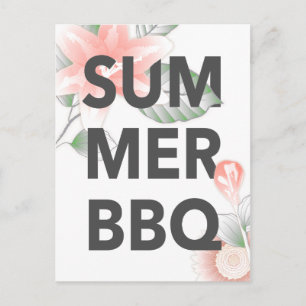 SOMMER-BBQ vintage floral Postkarte