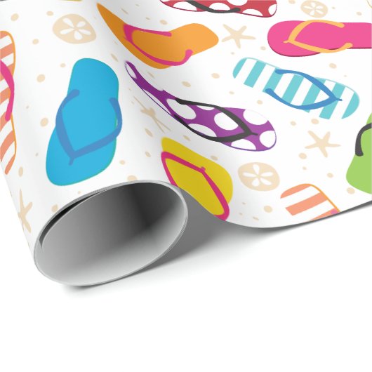Sommer-Beach-Flip-Flops Geschenkpapier (Rolleneckpunkt)