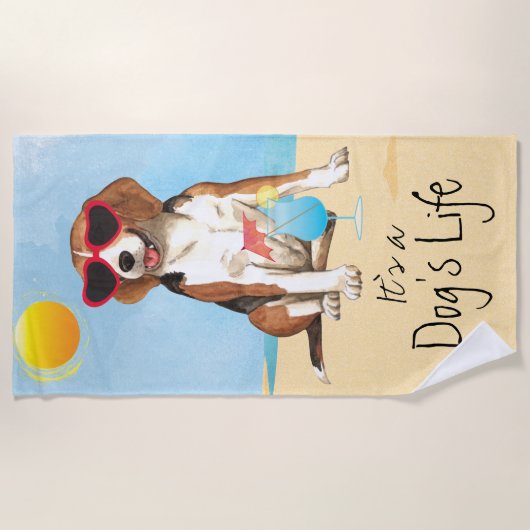 Sommer-Beagle Strandtuch (Vorderseite)