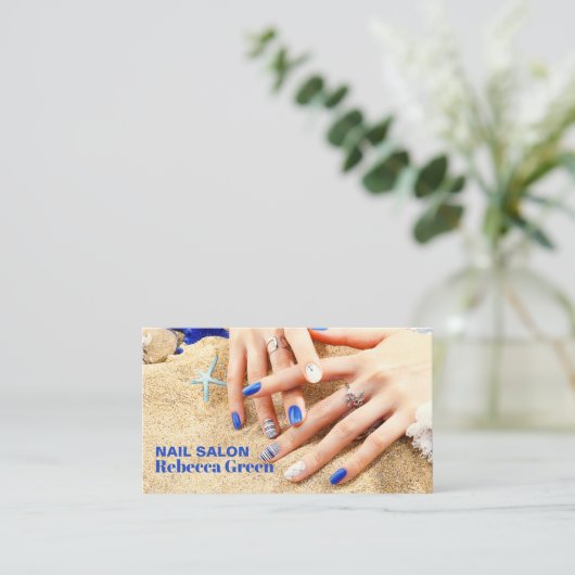 Sommer Beauty-Maniküre Nagelnagelsalon Visitenkarte (Stehend Vorderseite)