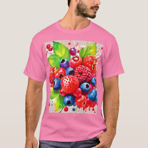 Sommer-Beeren-Splash-Design T-Shirt