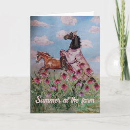 Sommer bei den Pferden auf dem Bauernhof Einladung