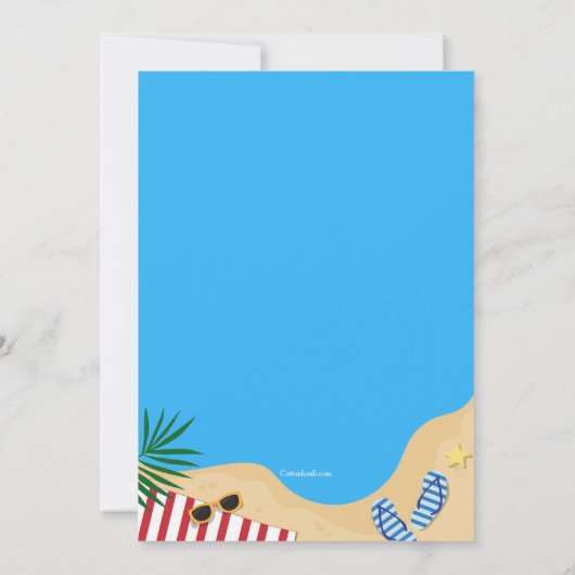 Sommer bei Pool Einladung (Rückseite)