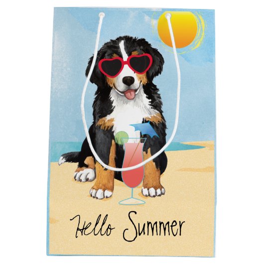 Sommer Bernese Gebirgshund Mittlere Geschenktüte (Rückseite)