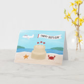 Sommer Birthday Beach Sandburg Karte (Gelbe Blume)
