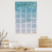 Sommer Blau Strand Sitzplan Poster (Küche)