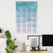 Sommer Blau Strand Sitzplan Poster (Heimbüro)