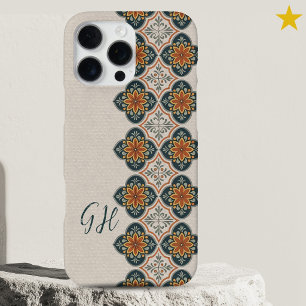Sommer Blaue Orange Portugiesische Fliesen Monogra iPhone 16 Pro Max Hülle