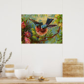 Sommer Blaue Vogel Klein Poster (Küche)
