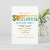 Sommer-Blockparty Einladung (Stehend Vorderseite)