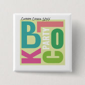 Sommer-Blockparty Retro-Typografie Nachbarschafts- Button (Vorderseite)
