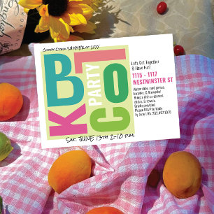 Sommer-Blockparty Retro-Typografie Nachbarschafts- Postkarte