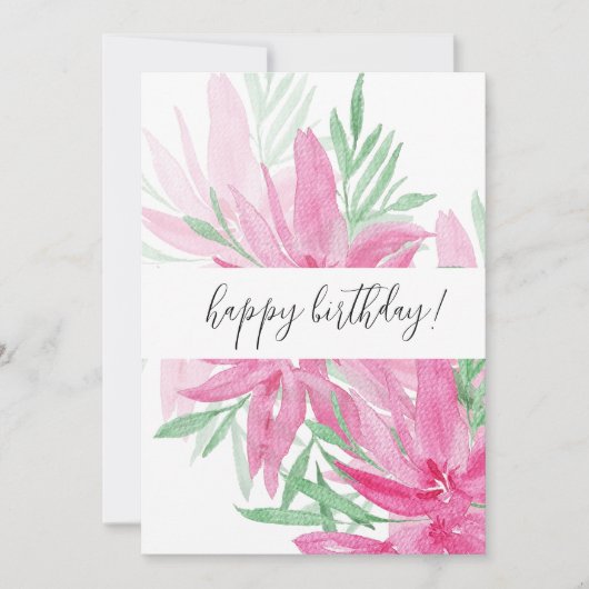 Sommer Blühende rosa Wasserfarben Kunst (Vorderseite)