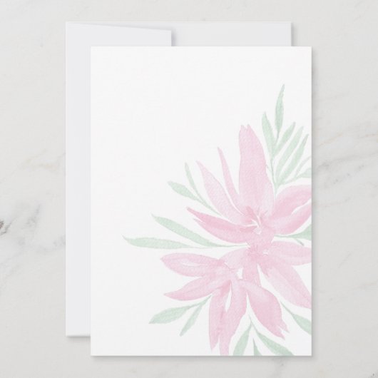 Sommer Blühende rosa Wasserfarben Kunst (Rückseite)