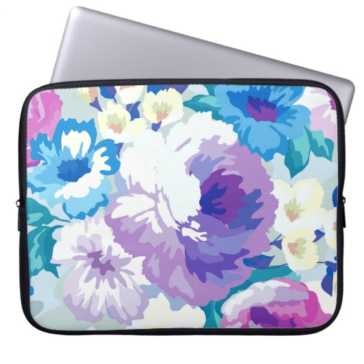 Sommer-Blume Aquarellbilder Laptopschutzhülle (Vorderseite)