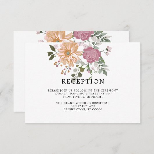 Sommer-Blume auf Weiß| Hochzeitskarte (Vorne/Hinten)