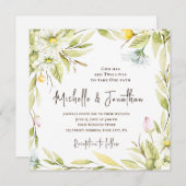 Sommer Blume Grüne Christlich Hochzeit Einladung (Vorne/Hinten)