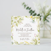 Sommer Blume Grüne Christlich Hochzeit Einladung (Stehend Vorderseite)