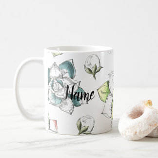 Sommer-Blume Handgezeichnete Muster Keramik Neuhei Kaffeetasse