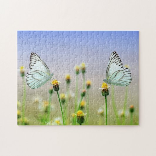 Sommer Blume Schmetterling Wiese Natur Flora Puzzle (Horizontal)