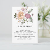 Sommer-Blume - Vertikale Hochzeitsempfangskarte (Stehend Vorderseite)