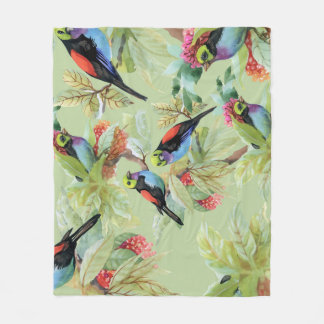 Sommer-Blume Vögel: tropisches Muster Fleecedecke