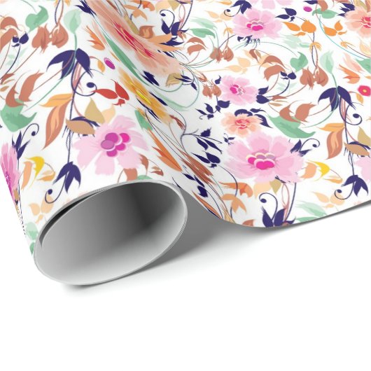 Sommer-Blumen Geschenkpapier (Rolleneckpunkt)