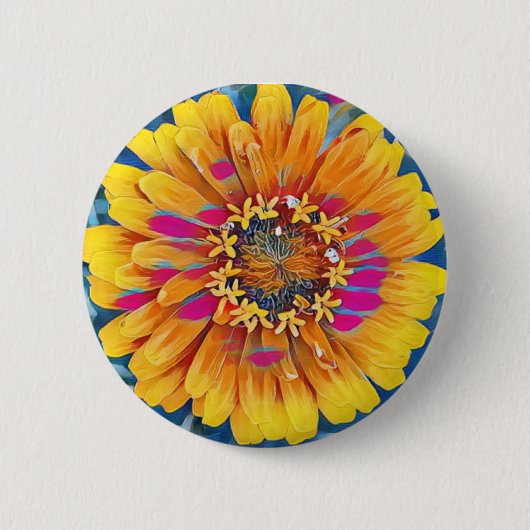 Sommer-Blumen-Pop Button (Vorderseite)