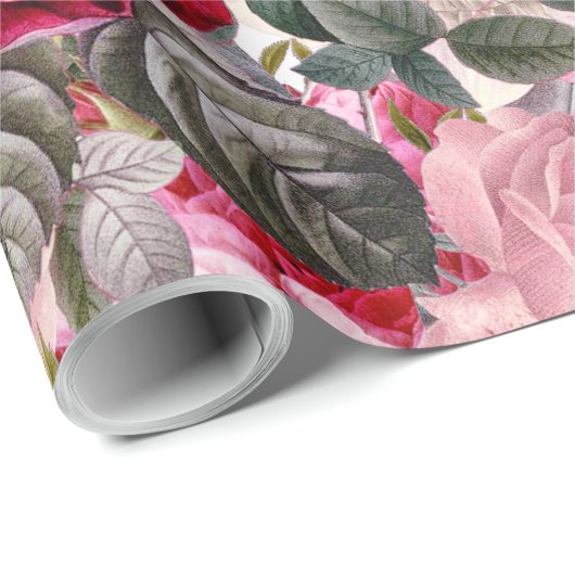Sommer-Blumen-Rosen-Muster Geschenkpapier (Rolleneckpunkt)
